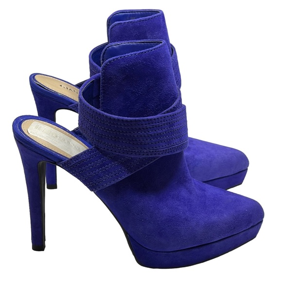 new Gianni Bini ♥︎ Suede Ankle Wrap Platform Slingback Stilettos Heels ♥︎ Cobalt - Picture 2 of 16